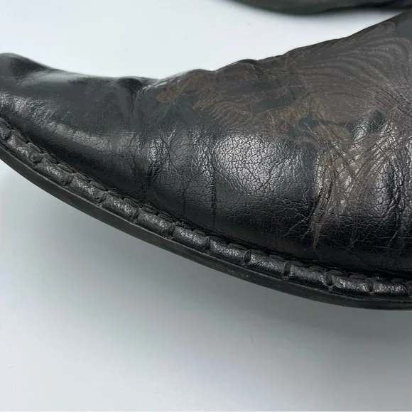 Guess Men's Marciano Black Leather Vintage Slip-On Shoes 12 Western‎ Chic Slick - Picture 13 of 16